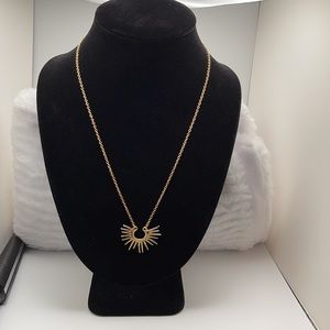 Gold Tone Sunbeam Necklace